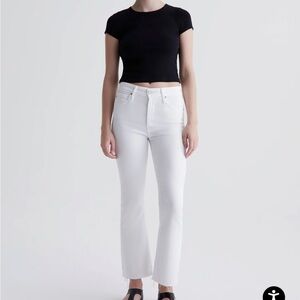 AG Farrah Boot Crop White Jeans